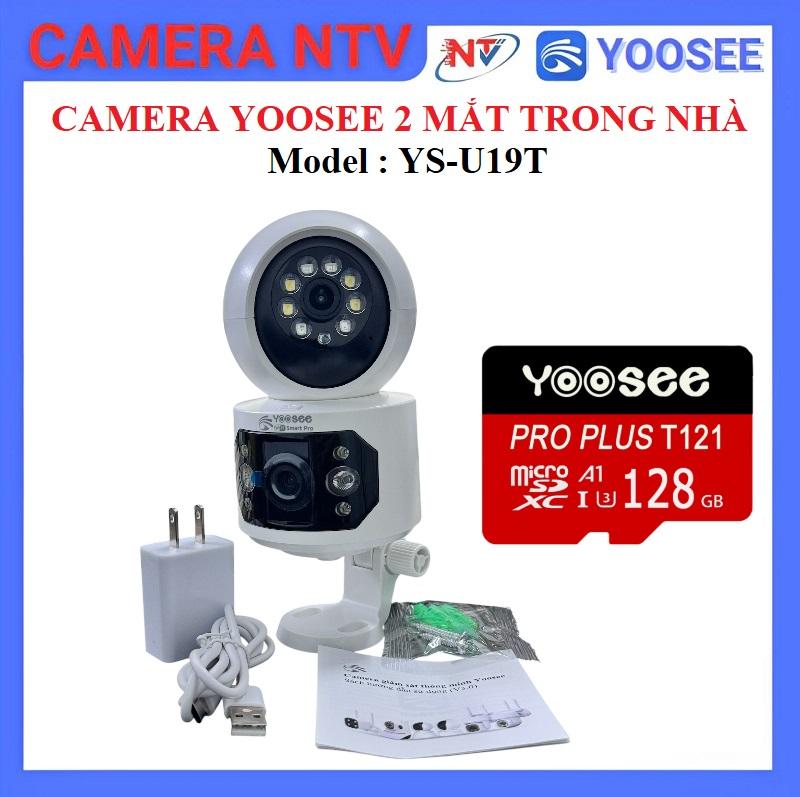 Camera Wifi Yoosee 2 Mắt trong nhà U19T nâng cấp - ỐP TRẦN - 2 mắt Xem 2 Màn Hình Cùng Lúc - GÓC QUAY RỘNG - Xoay 360 Độ - Xem Đêm Có Màu - Hỗ Trợ Đàm Thoại 2 Chiều