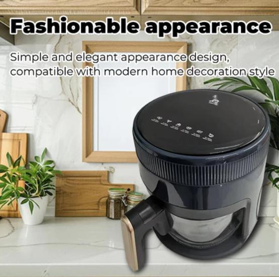 ALLIANCE Air Fryer 1200 Watt 4,5L layar digital terlihat kaca Low Watt Hemat Listrik Mesin Penggoreng 8