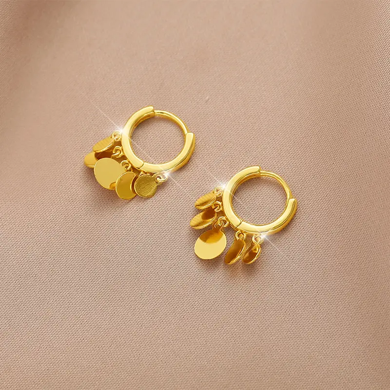 【003Harga telah dibanting, segera di CO】Chard Wake Anting Wanita Titanium Korea Elegan Antingan Anti Pudar Original Earrings  CWE007 1