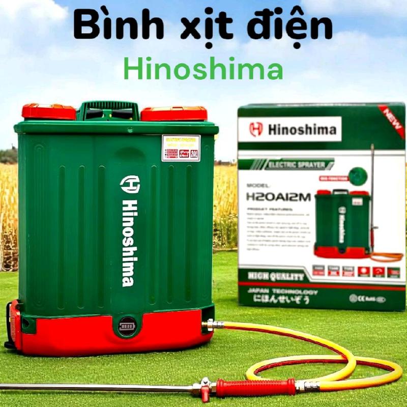  Bình xịt điện HINOSHIMA 20 Lít 1 Bơm & 2 Bơm  Có đảo nước và không đảo nước   Vỏ nhựa PVC  dày Sử dụng liên tục 6-8h  Bảo Hành 12 Tháng 