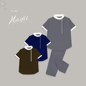 KEOLA -  Setelan Koko Khadii | Baju Koko Anak Ramadhan (Setelan Muslim Koko Set Anak) Usia 1 - 11 Tahun Brown Celana