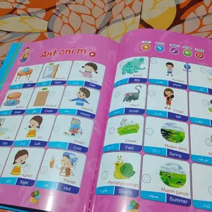 COD Buku Interaktif Belajar Sambil Bermain dan Bernyanyi Mainan Suara Edukasi Anak 3 Bahasa Indonesia Inggris Arab 26 Halaman Touch Sound Lengkap untuk Tk Paud Balita Huruf Angka Binatang Buah Warna Profesi Waterproof Bisa Dihapus Kembali