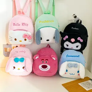 Tas Bulu Karakter Sanrio Tas Ransel Anak Sekolah Perempuan Motif Boneka Cinnamoroll Melody Kuromi Lotso Backpack Korea Lucu TA/09
