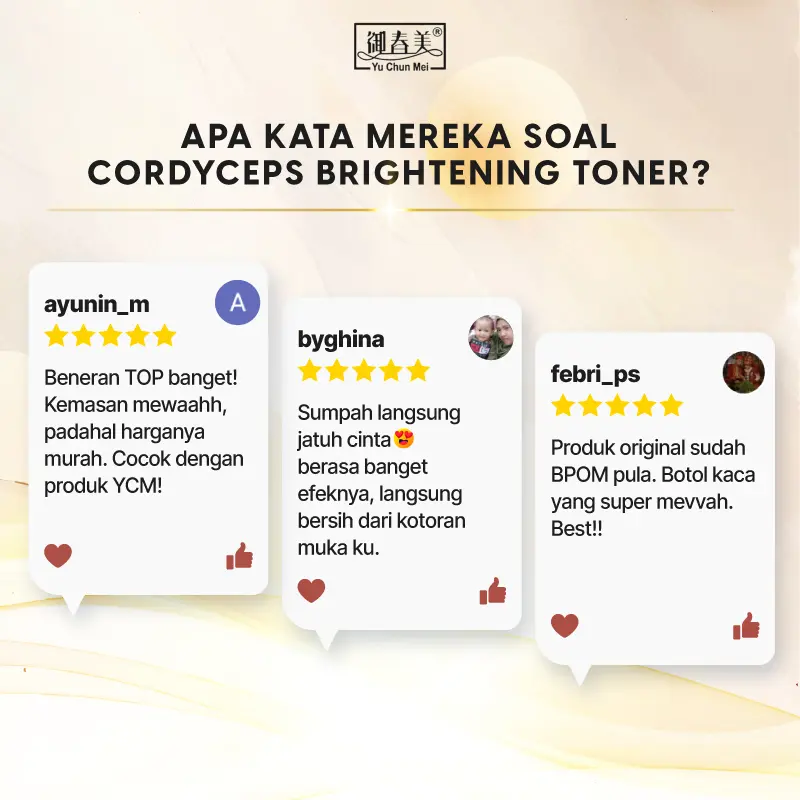 [BPOM ORIGINAL LOKAL] YU CHUN MEI CORDYCEPS Brightening Toner with Calendula Petals  100ml 5