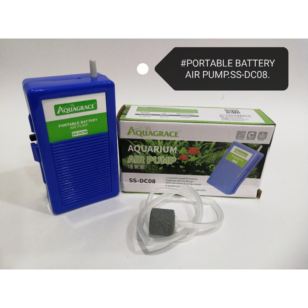 SS-DC08 Portable Battery Air Pump Aquarium Fish Fishing Pancing Memancing Ikan Akuarium Pam Udara Bateri AquaGrace