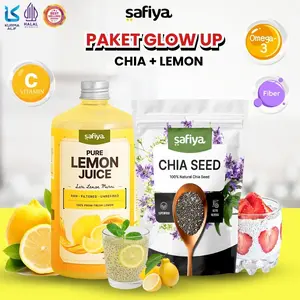[Paket Glow Up] Chiaseed Safiya + Sari Lemon Safiya Original Kaya Omega-3 dan Vitamin C Juice Alami