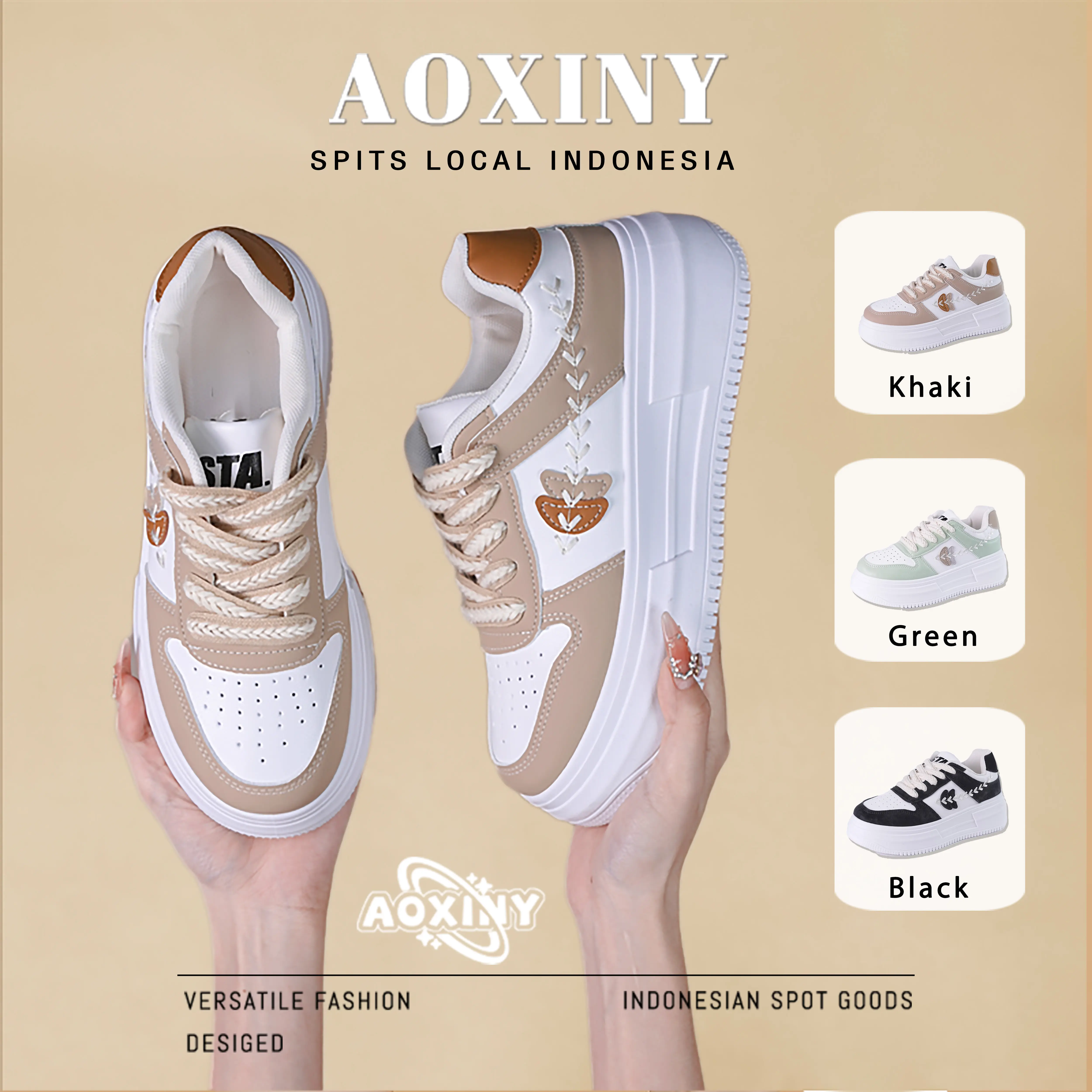 AOXINY sepatu santai COD sepatu olahraga dengan sol tebal sepatu bertingkat Tinggi tambahan 5 sentimeter Ukuran 36-42 Sangat lembut dan ringan Gaya "ins" Gaya Korea Fashionable  havana sepatu anak sepatu converse Casual Kasual