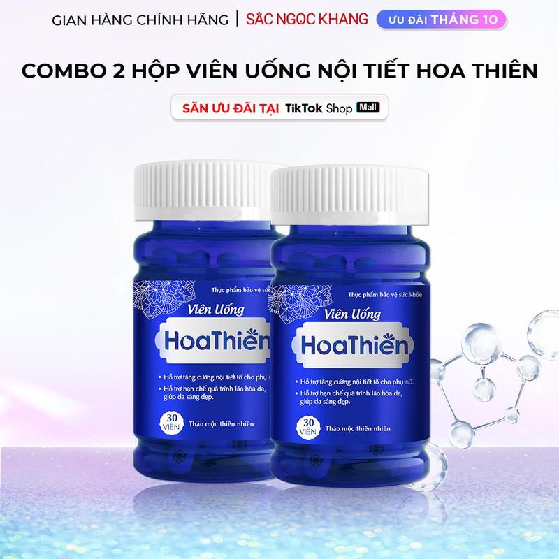 Combo 2 Hộp Viên Uống Hoa Thiên Hỗ Trợ Nội Tiết Tố Nữ [Hộp 30 viên] - Hỗ Trợ Tươi Trẻ Làn Da
