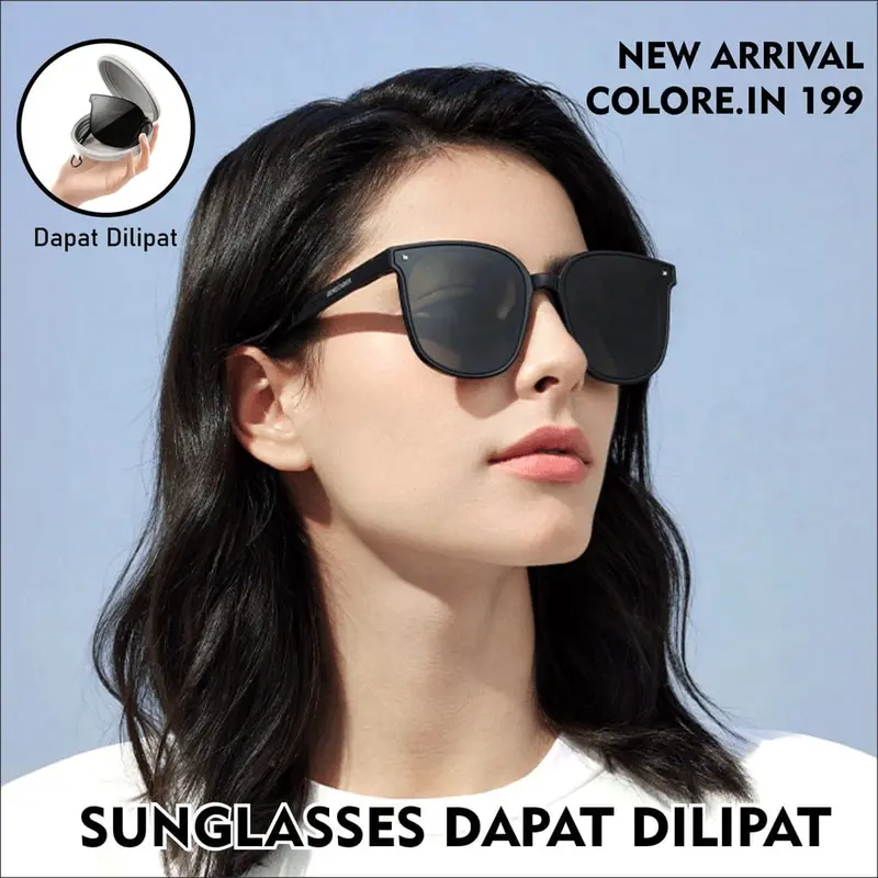 Super Online Kacamata Lipat Anti UV Sunglasses Foldable Gratis Tas Dan Kain Lap 6