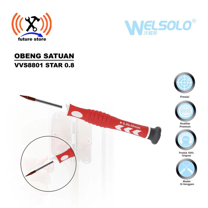 Gambar Welsolo Vvs8801 star 0.8 Obeng Satuan Screwdriver For Iphone Original dari future store Kota Tangerang Tokopedia