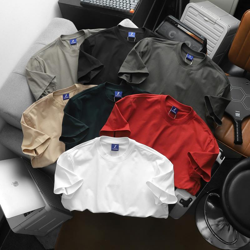 [ ZODIOMEN ] Áo Thun Trơn Basic Chất Vải Cotton 4 Chiều - 230GSM, Form Regular Fit, Co Giãn Tốt, Mềm Mịn Và Thoáng Mát
