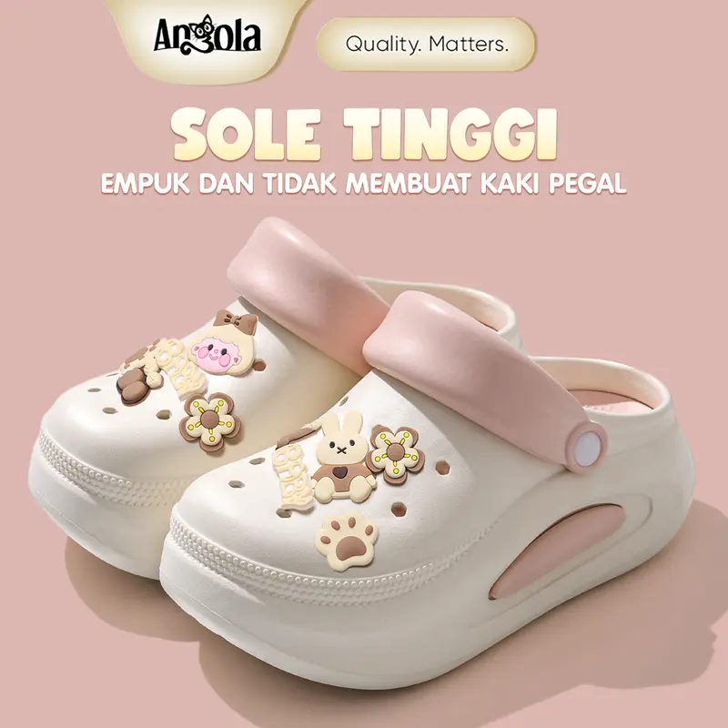 ANGOLA Sepatu Sandal Wedges 6CM H28A Sepatu Sendal Fuji Lucu/Sandal Wanita Kekinian/Sendal Baim 0