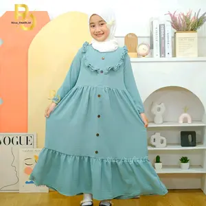 gamis reda/gamis ngaji/dres anak perempuan piral/bahan crinkle airflow yaman di pake/gamis kekinian/di rokumen dasi usia 1 tahun sampai 6 tahun/ baju muslim anak. ga dengan hijb Lembut Panjang Nyaman Mewah