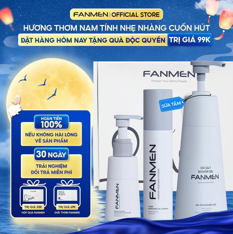 [ COMBO LỊCH LÃM ] Sữa Rửa Mặt Muối Biển Chết 100ml, Sữa Tắm Hương Thơm Blue Sea Nam Tính 350ml và Toner AHA BHA 150ml Làm Sạch Sâu, Dưỡng Ẩm Cho Nam | Tặng Hộp Đựng WLn Kèm Quà 0Đ