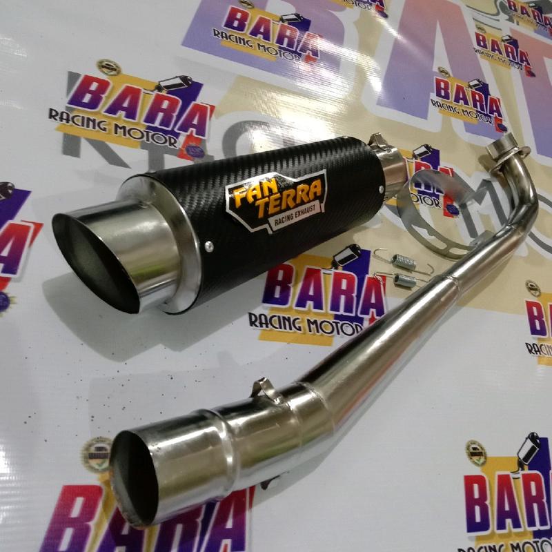 Knalpot Racing Fanterra carbon Motor= Shogun lama,Shogun R,Shogun 125 sp,Smash,Titan Motor Motorcycle 0