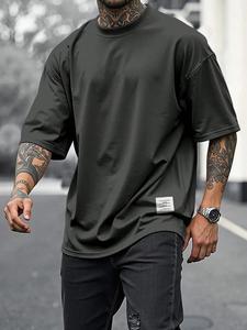 Camiseta básica para hombre de talla grande, top de cuello redondo y manga corta, ultra cómoda, estilo extra grande, perfecta para uso diario