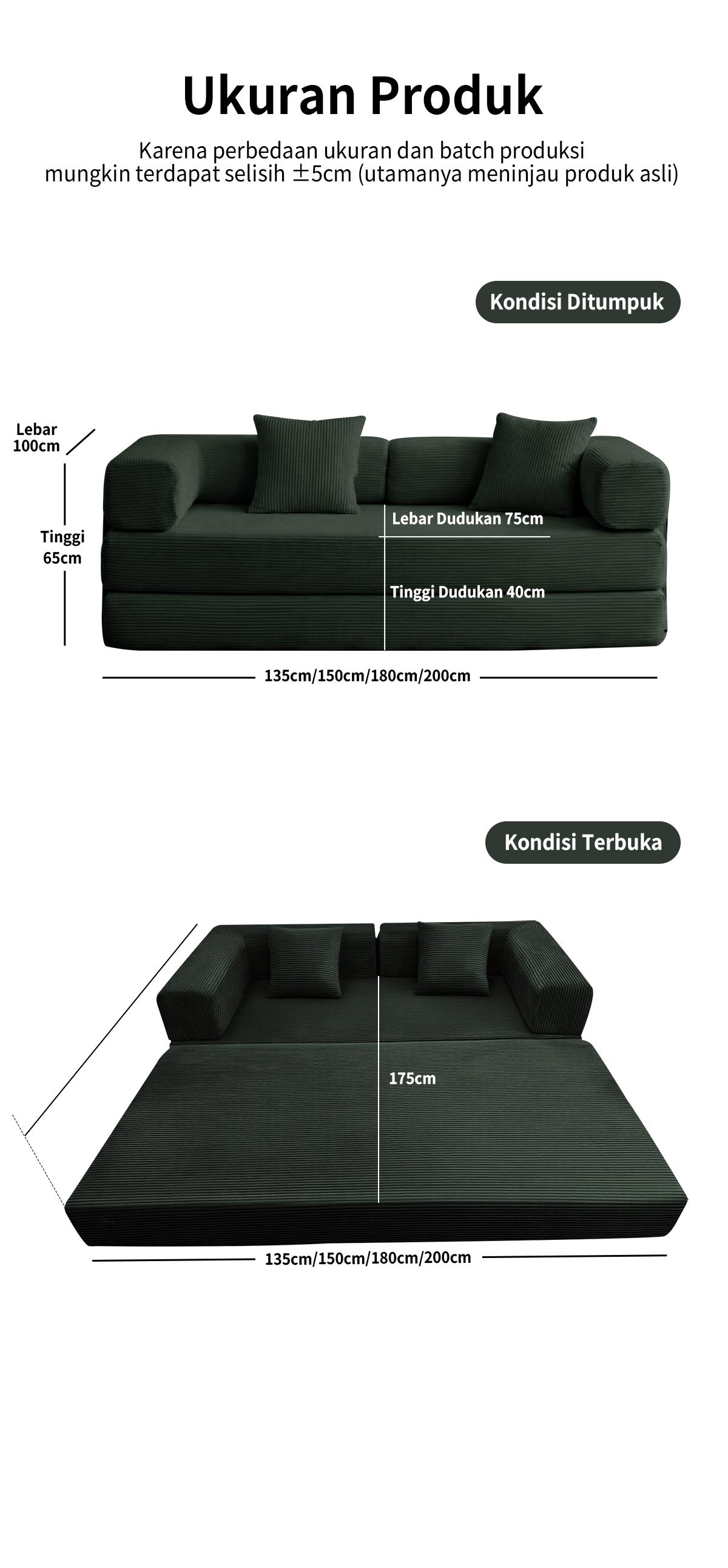 MossWood Sofa Bed Lipat Retro 2026 Desain Teddy Kecil untuk Ruang Tamu Kombinasi Moduler 2in1 MossWood Sofa Bed Lipat Retro 2026 Desain Teddy Kecil untuk Ruang Tamu Kombinasi Moduler 2in1