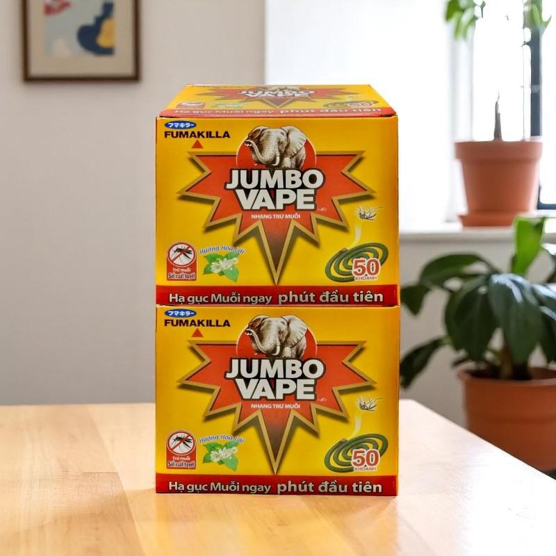 Combo 2 hộp nhang muỗi Jumbo Vape hương Hoa Lài mỗi hộp 50 khoanh Trừ muỗi sốt xuất huyết