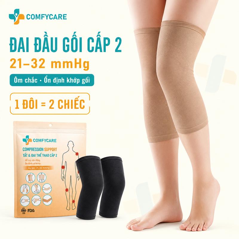 Tất Suy Giãn Tĩnh Mạch Ống Chân Loại Hở Ngón Cấp 2 - COMFYCARE - Vớ Tạo Áp Lực…