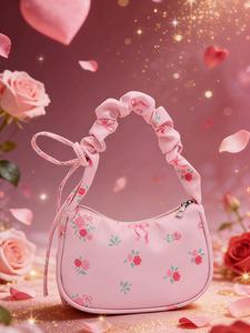 Bolsa cruzada esencial de flores para el Día de San Valentín, tamaño pequeño perfecta para teléfono y lápiz labial, imprescindible para el día a día y citas