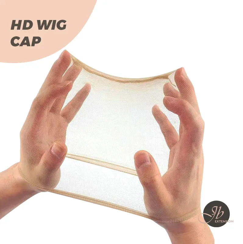 JBextension【UK】Real HD Wig Caps, 2 Pieces Ultra-thin Invisible and Breathable Stretchy Stocking Sheer Caps for Women Lace Front Wig HD Wig Cap 2 Pcs 2