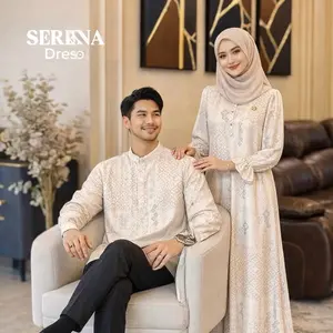 RH COL - Serena coupel suami istri sarimbit Raya 2026 Bahan Jaguard Clover Premium Muslim Terbaru Mewah elegan