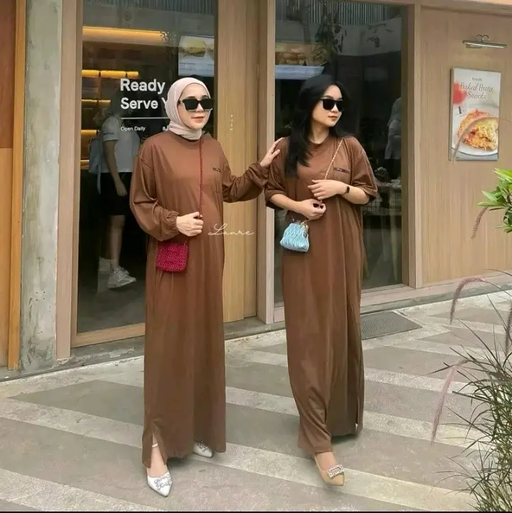 Loka Dress Busui Bahan Kaos Cotton Combed By Lenre 0