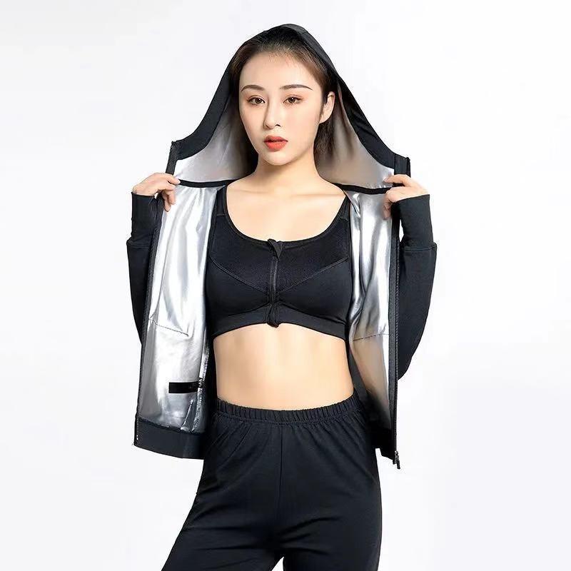 Product Introduction of Sauna Suit Sweat Suit for women track suit women sauna jacket with zipper sweat jacket running Exercise Gym Anti-Rip Suit 1