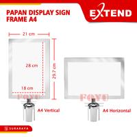 Gambar Extend Papan Display Sign Frame Tanda Board Banner Iklan Poster A4 A3 Untuk Tiang Pembatas Antrian Stainless Steel Coating Black - LPS-SteelA4V dari Foyu Photo Kota Administrasi Jakarta Selatan 3 Tokopedia