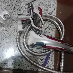 4 IN 1 Paket Kran Besi Tahan Karat Plus Hand Shower 300 lubang komplit Keran Air Selang