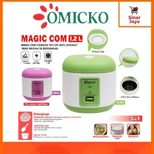 OMICKO MC-101 / MC-108 Magic Com 1.2 Lt / 1.8 Liter 3in1 (Anti Lengket)