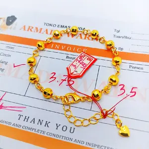 GELANG BOLA UKIR CANTIK EMAS MUDA 3,75g pree surat resmi toko