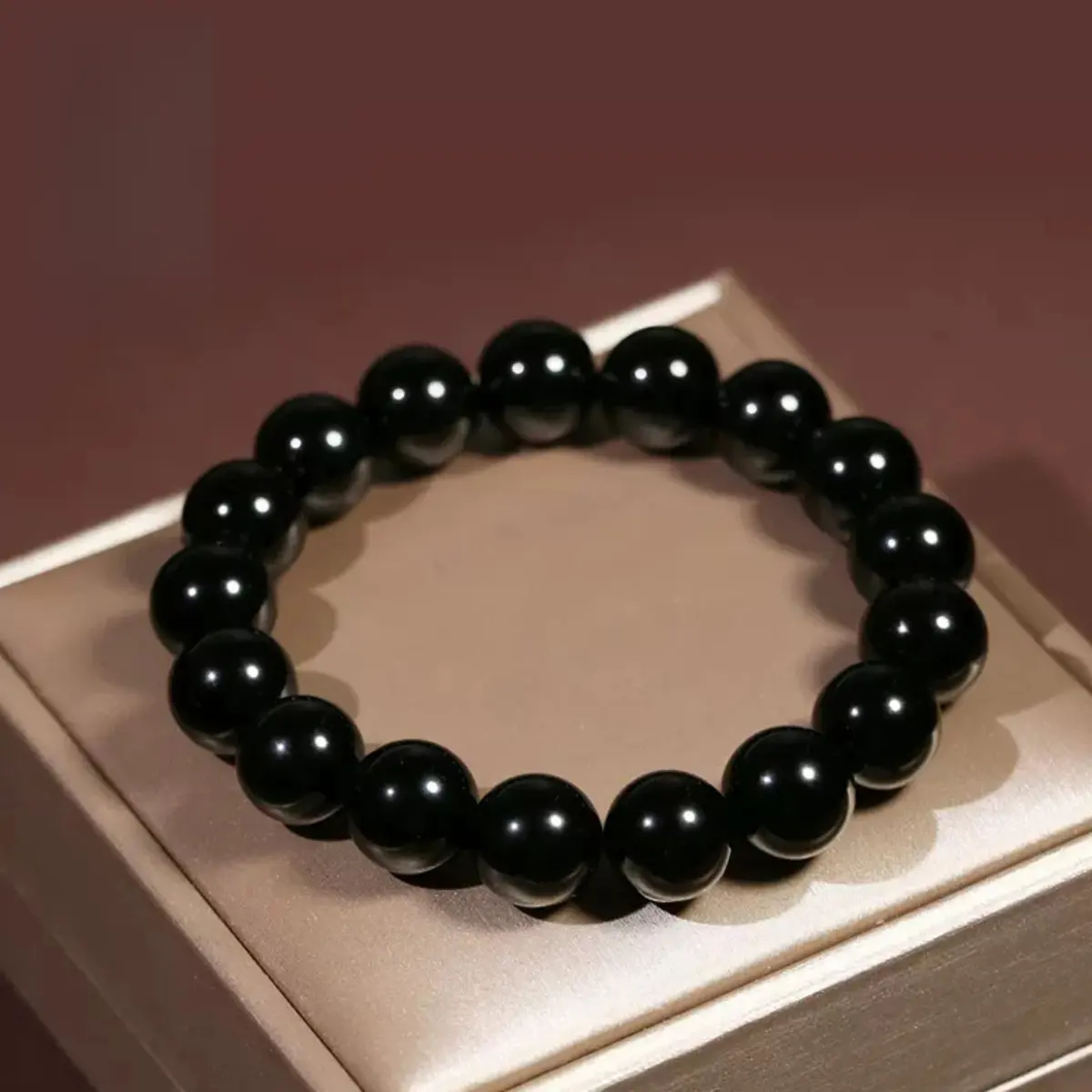 Trendy Natural Obsidian 6-18mm Bracelet Black Gold Obsidian Bracelet for Men and Women