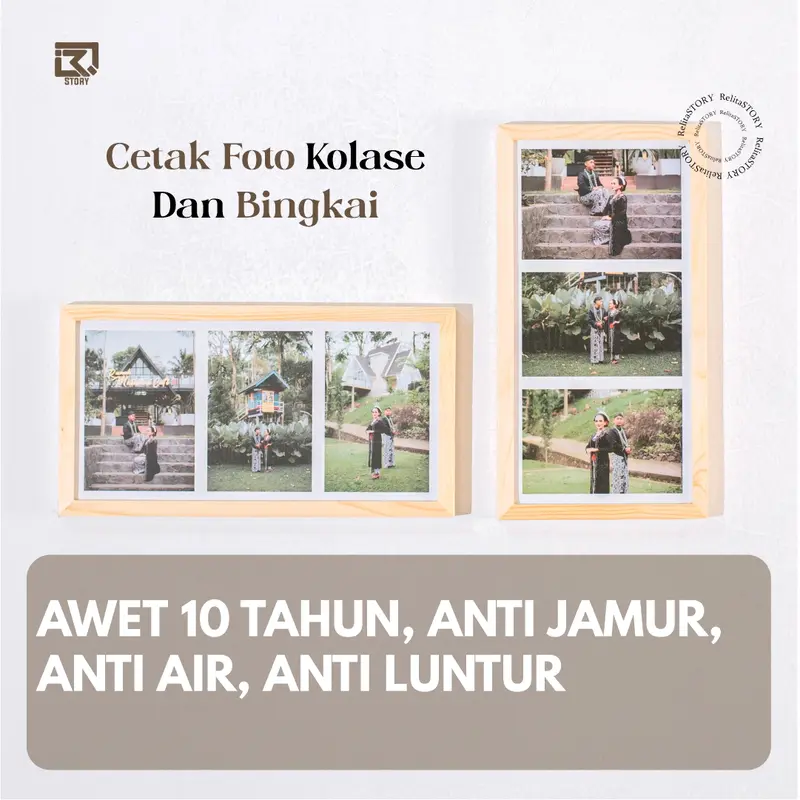 CETAK KOLASE 3 FOTO PLUS BINGKAI 15X30 0