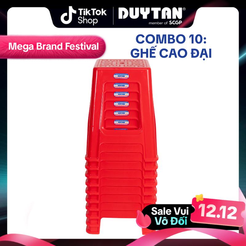Combo 10 Ghế Cao Đại DUY TÂN – Ghế Nhựa PP Chắc Chắn Tiện Dụng