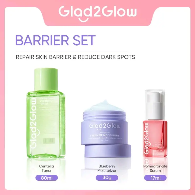 GLAD2GLOW SPESIAL BUNDLING 3IN1 PAKET SKINCARE 3 PCS MOISTURIZER SERUM TONER - ACNE KIT GLOWING KIT Acne Prone Pembersih Skin Care Kits Semua Tipe Kulit BHA wajah berjerawat tea tree oil kit perawatan kulit 3