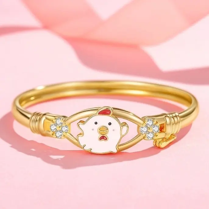 Gelang anak anti karat diameter 4,3cm-5cm Gold Bracelets Pengait 2