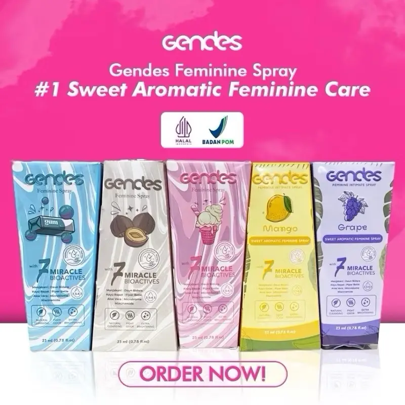 [ READY STOK ] Gendes Feminine Spray Aromatic Vanilla , Grape & Bubble gum 23ml