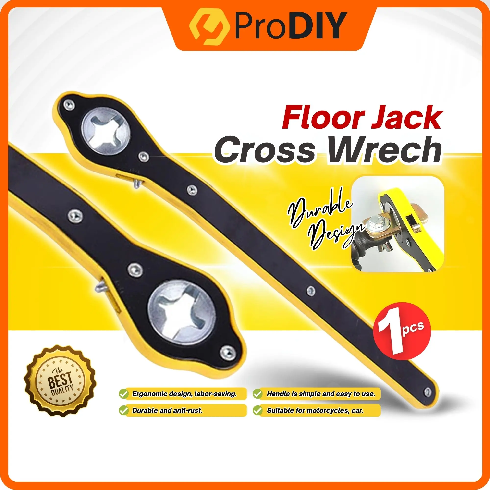 Floor Jack Cross Wrench Adapter 360 Degree Auto Labor-saving Ratchet Spanner Car Sepana Jek Kereta Box Hardware Tools