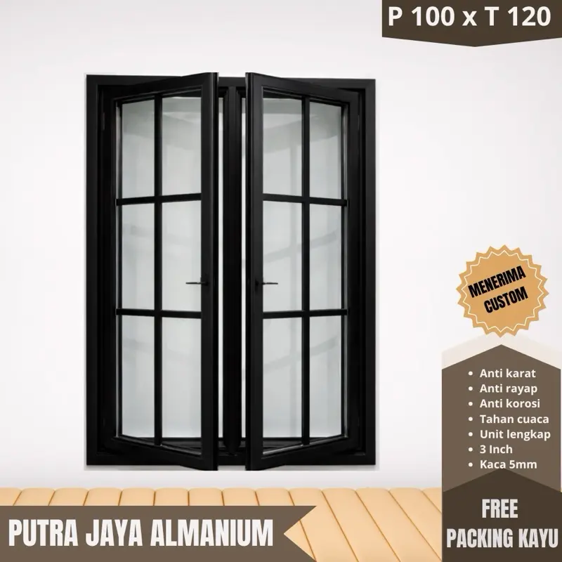 Jendela Cesmen Ornamen  2 Daun T 120 x P 100