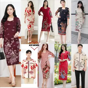 DRES BATIK GENDHIS BAJU WANITA TERUSAN KERJA KANTOR 132 & 577 LENGAN PENDEK 3/4 MURAH Slim-fitting Boat Neck Bunga Jalan Manis Cantik Casual Dress Formal Katun Kain Motif Stretch Melar Kondangan bodycon dress  wanita  fresh  body