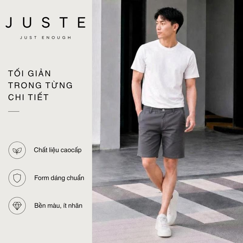 Quần short JUSTE Cotton Trơn Basic