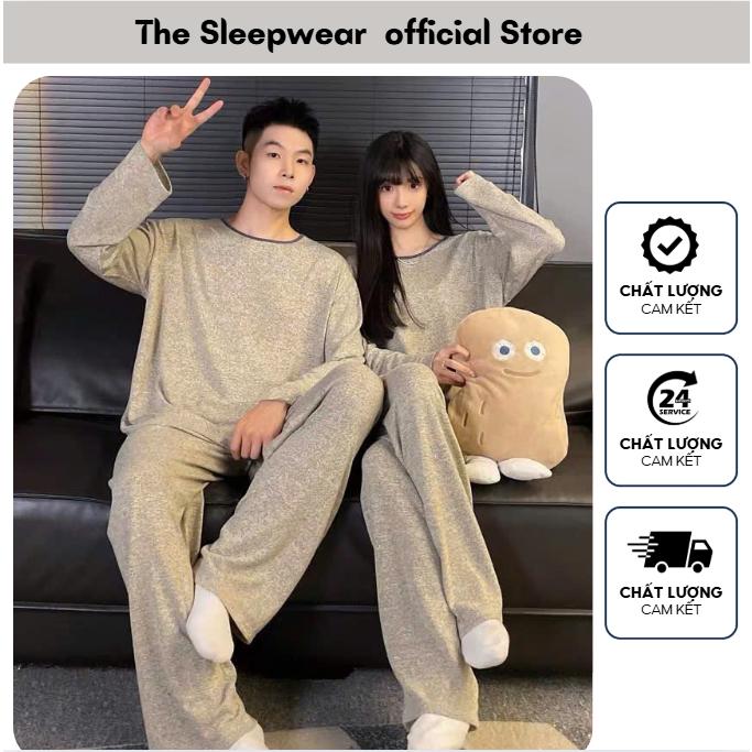  Bộ ngủ dài tay Mùa Thu Đông cho nam và nữ -The sleepwearBĐ01- Bộ dài tay len tăm có size 100kg 