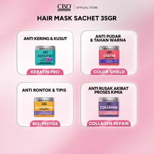 [BBD] CBD Professional Keratin Pro | Color Shield | Collagen Repair | Bio+ Peptide Complex | Daily Use Hair Mask Sachet 35gr 1/3 Pcs - Haircare Treatment Masker Creambath setelah Shampoo untuk Perawatan Intensif Melembutkan Rambut  Kering Kusam