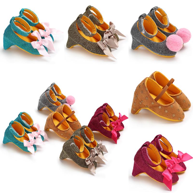 Giày giày cao gót cho Em Bé Thời Trang cho Bé Gái Trẻ Sơ Sinh Thiết kế nơ công chúa Thích hợp cho các bữa tiệc và Giày cũi Giày đạo cụ chụp ảnh Độ tuổi: 0-6 tháng