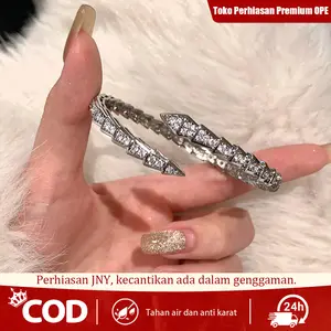 Gelang Ular Bertabur Berlian – Tahan Air & Karat, Cocok Jadi Hadiah Ulang Tahun & Anniversary untuk Pacar Perempuan​|COD