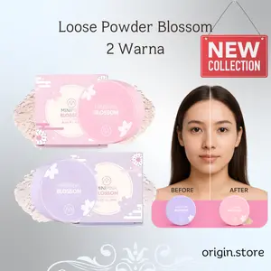 MINIPINK Bedak Tabur Cerah Instan 5g Blossom Loose Powder Hasil Matte Kontrol Minyak Tahan Keringat Lasting Makeup MP067