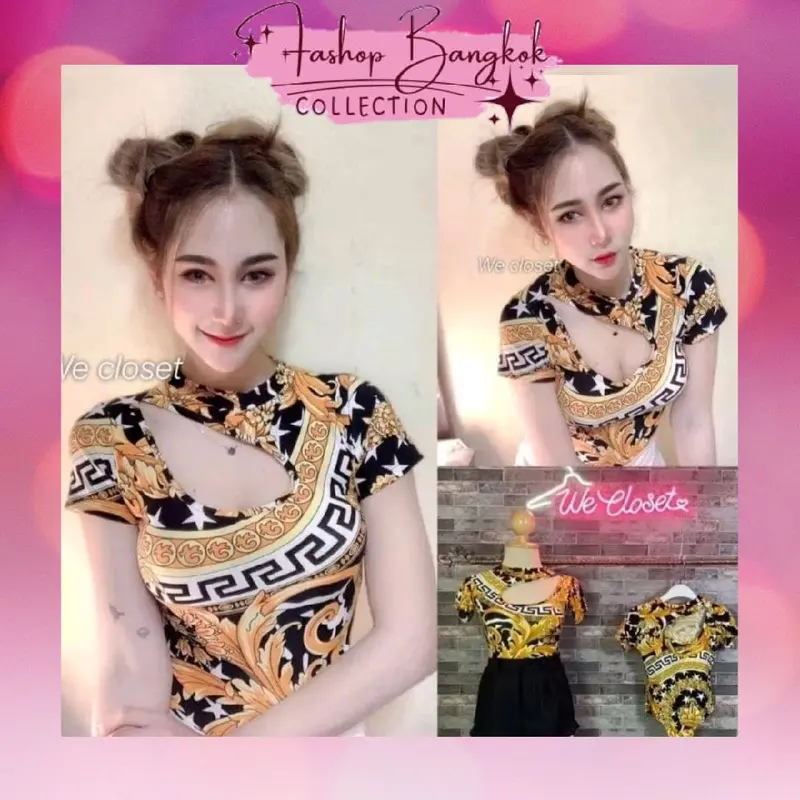 Bodysuit Atasan Lengan Panjang/Pendek Wanita Bangkok - 7 8