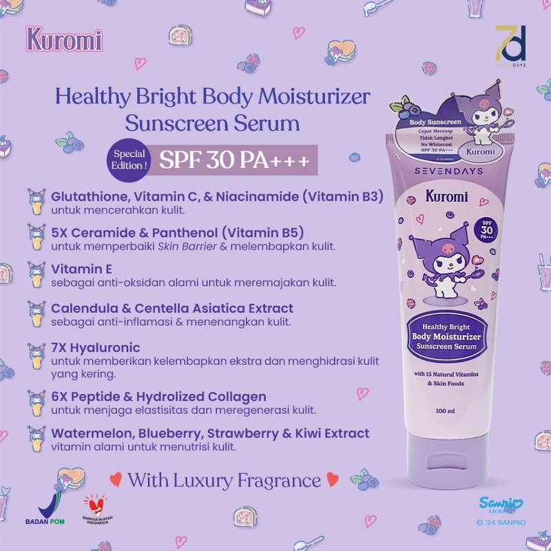 Product Introduction of Sevendays Healthy Bright Body Moisturizer Sunscreen Serum SPF 30 PA+++ 100ml/Body Lotion 2