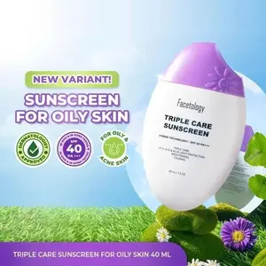 【64%off】Facetology Triple Care Sunscreen SPF 40 PA+++ 40ML - Encapsulated Salicylic Acid & Mugwort Extract